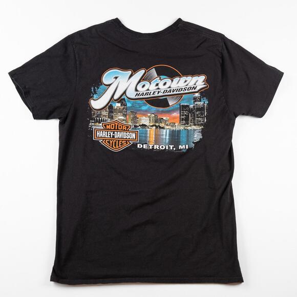2020 Harley Davidson Motown T-Shirt Black Mens Large Detroit Michigan - Picture 1 of 9